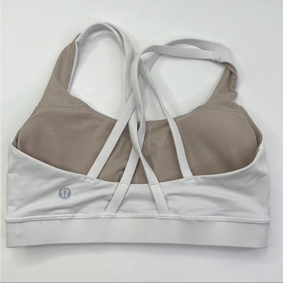 Lululemon white energy sports bra size 4 criss cross straps - Picture 4 of 7